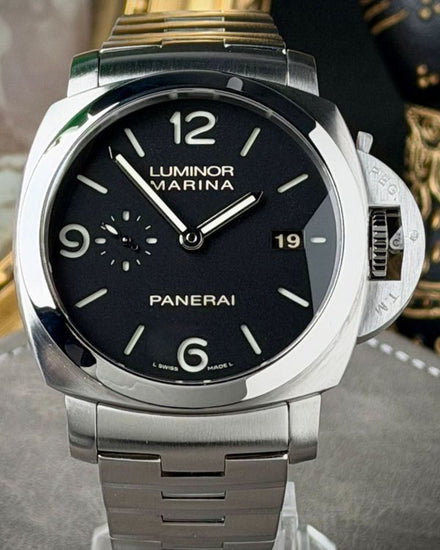 2014 Panerai Luminor Marina 1950 3 Days 44MM Black Dial Steel Bracelet (PAM00328)