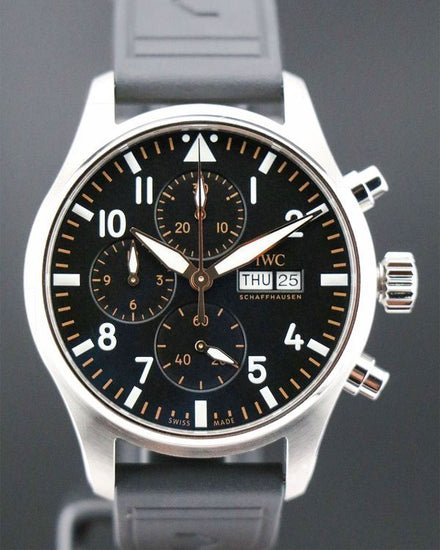 2025 IWC Schaffhausen Pilot 43MM Black Dial Leather Strap (IW378009)
