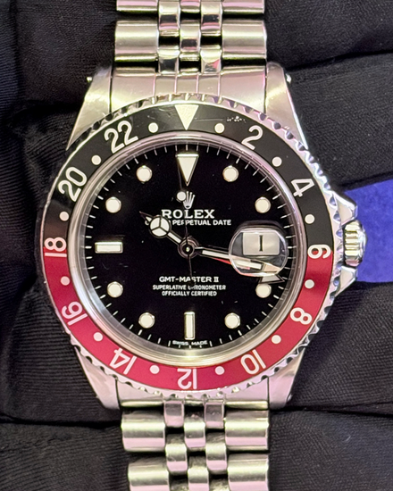 No Reserve - 1991 Rolex GMT-Master II "Coke" 40MM Black Dial Jubilee Bracelet (16710)