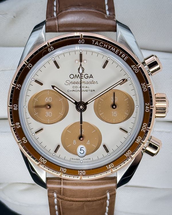 No Reserve - 2022 Omega Speedmaster 38MM Brown "Capuccino" Dial Leather Strap (324.23.38.50.02.002)