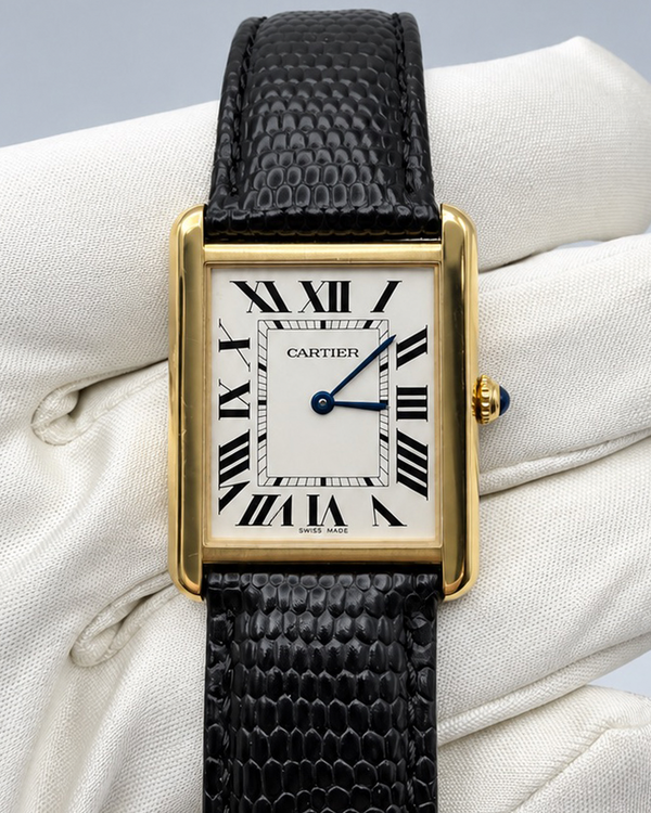 No Reserve - Cartier Tank Solo 35MM Quartz White Dial Aftermarket Leather Strap (3167)