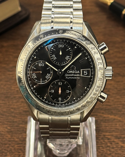 No Reserve - Omega Speedmaster Date 39MM Black Dial Steel Bracelet (3513.50.00)