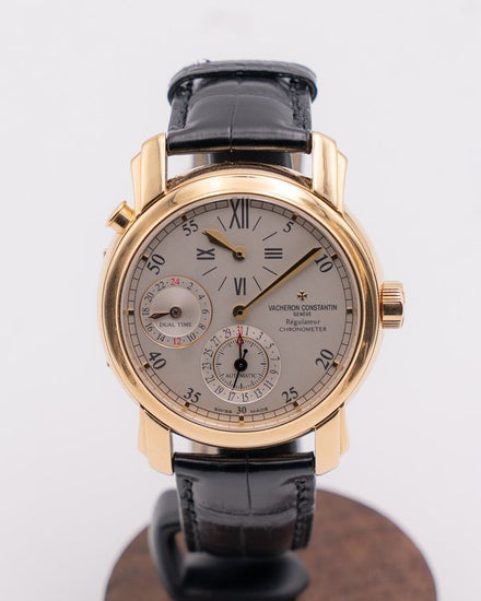 Vacheron Constantin Malte Dual Time 39MM White Dial Leather Strap (42005/000J)