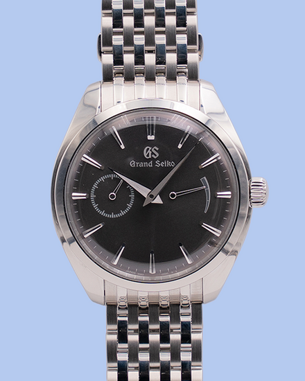 Grand Seiko Elegance 39MM Black Dial Steel Bracelet (SBGK009)