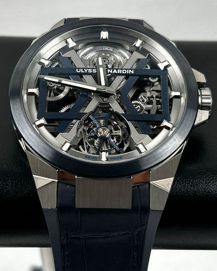 2026 Ulysse Nardin Blast 45MM Skeleton Dial Alligator Leather Bracelet (1723-400/03)