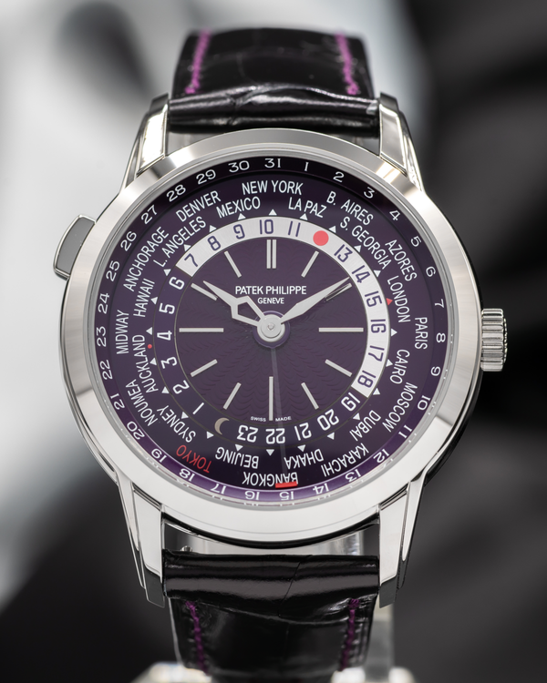 (Working) 2023 Patek Philippe World Time "Tokyo Edition" 40MM Purple Dial Leather Strap (5330G-010)
