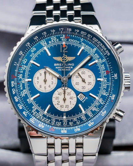 Breitling Navitimer Heritage 43MM Blue Dial Steel Bracelet (A35350)