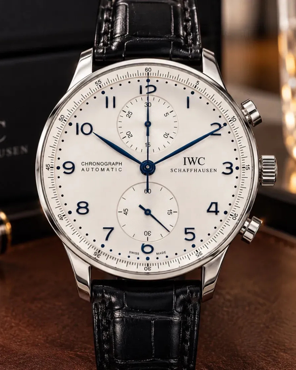 2016 IWC Schaffhausen Portugieser 41MM Silver Dial Leather Strap (IW371446)