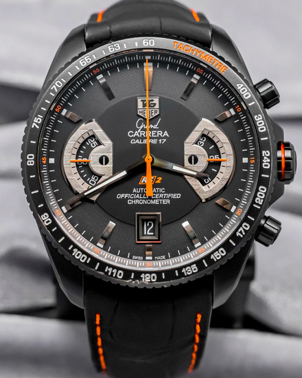 Tag Heuer Carrera 43MM Black Dial Leather Strap (CAV518K.FC6268)