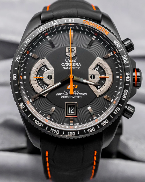 Tag Heuer Carrera 43MM Black Dial Leather Strap (CAV518K.FC6268)