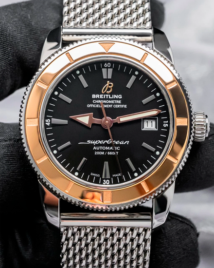 2015 Breitling Superocean Heritage 42MM Black Dial Steel Bracelet (U1732112/BA61)