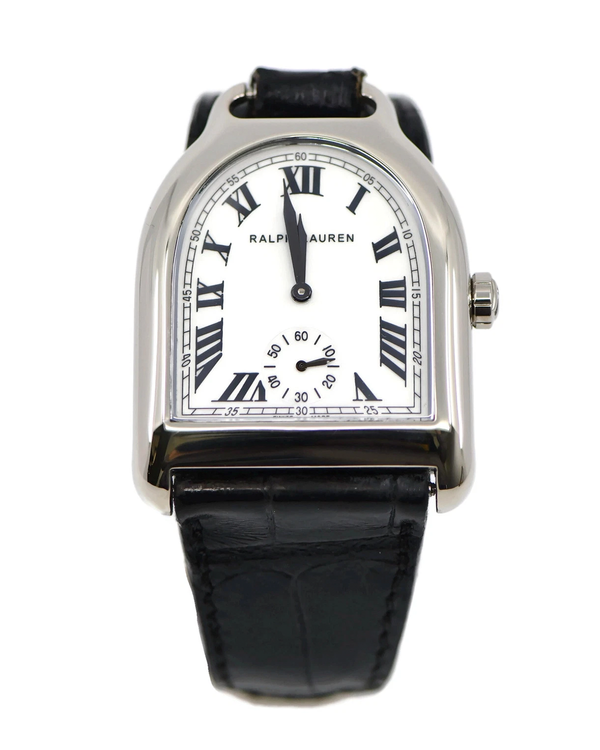 Ralph Lauren Stirrup 32MM White Dial Leather Strap (RLR0022703)