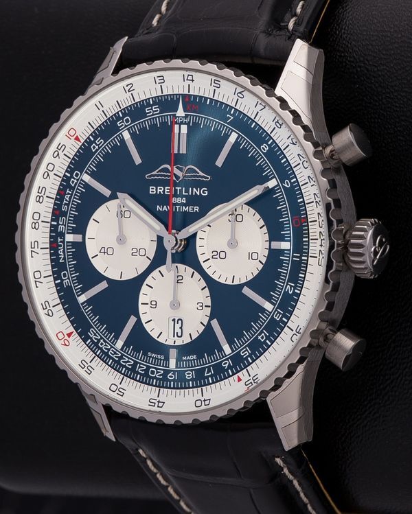 2023 Breitling Navitimer 1 B01 Chronograph 46MM Blue Dial Leather Strap (AB0137211C1A1)