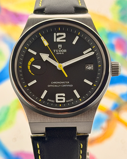 2017 Tudor North Flag 40MM Black Dial Aftermarket Leather Strap (91210N)