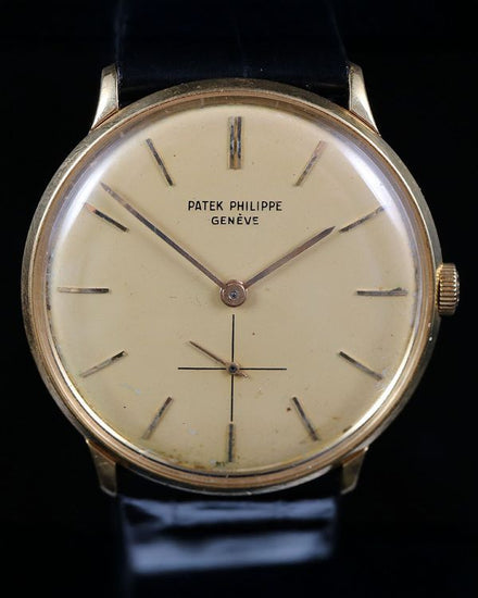 1959 Patek Philippe Calatrava 33MM Champagne Dial Leather Strap (2573)