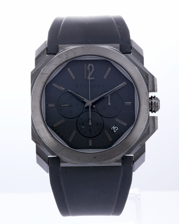 Bvlgari Octo L'Originale Velocissimo Chronograph 41MM Grey Dial Rubber Strap (BGO41SCH)