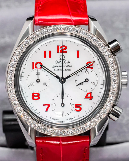 2005 Omega Speedmaster Reduced 37MM Mother Of Pearl Dial Leather Strap (3815.79.40)