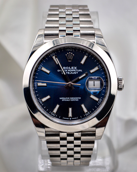 No Reserve - 2019 Rolex Datejust 41MM Blue Dial Jubilee Bracelet (126300)