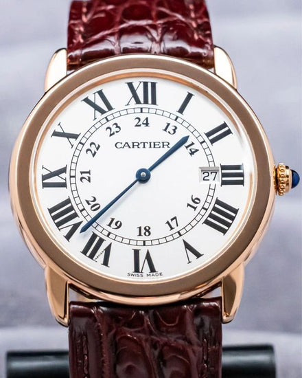 2017 Cartier Ronde De Cartier Solo 36MM Quartz Silver Dial Leather Strap (W6701008)