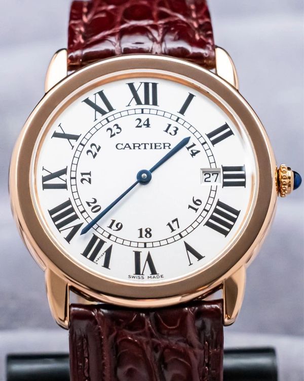 2017 Cartier Ronde De Cartier Solo 36MM Quartz Silver Dial Leather Strap (W6701008)
