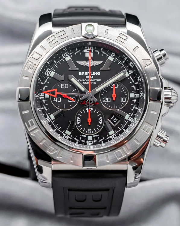 Breitling Chronomat GMT L.E. 47MM Black Dial Leather Strap (AB041210/BB48)