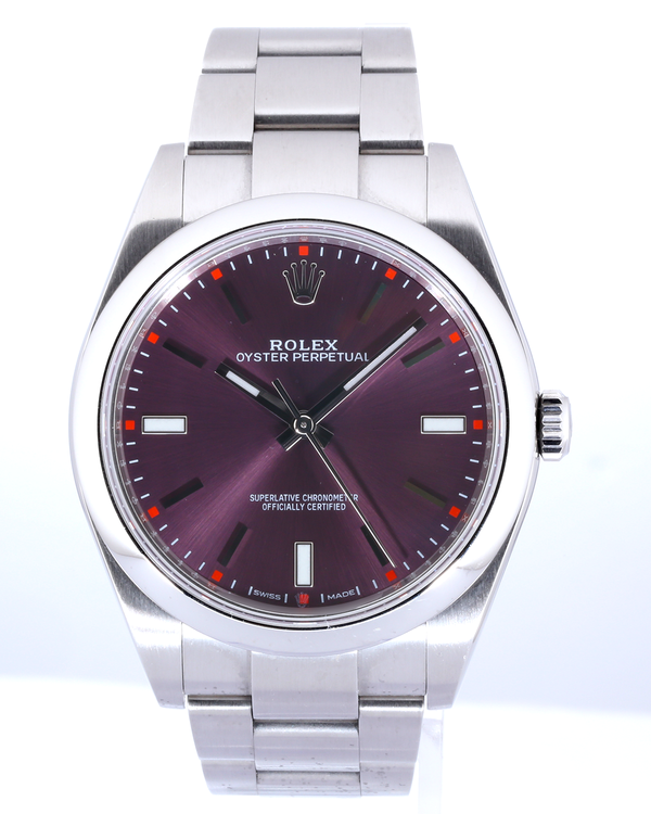 No Reserve - 2015 Rolex Oyster Perpetual 39MM Grape Dial Oyster Bracelet (114300)