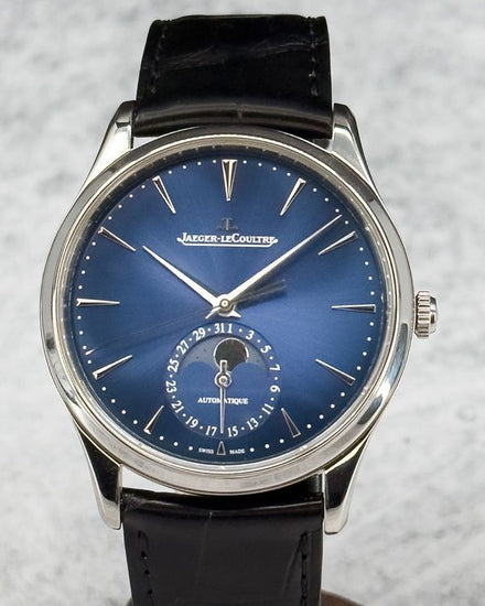 2022 Jaeger-LeCoultre Master Ultra Thin Moon 39MM Blue Dial Leather Strap (Q1368480)