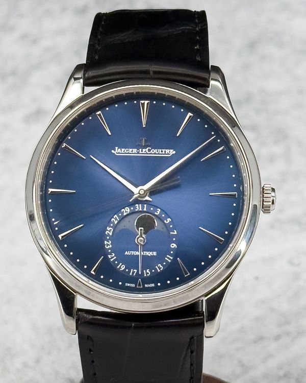 2022 Jaeger-LeCoultre Master Ultra Thin Moon 39MM Blue Dial Leather Strap (Q1368480)
