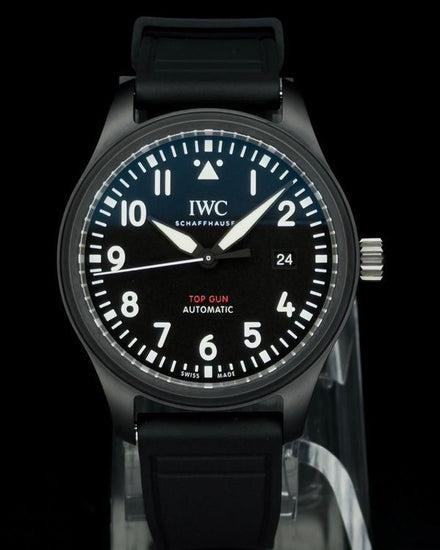 2026 IWC Schaffhausen Pilot Chronograph "Top Gun" 41MM Black Dial Rubber Strap (IW326906)