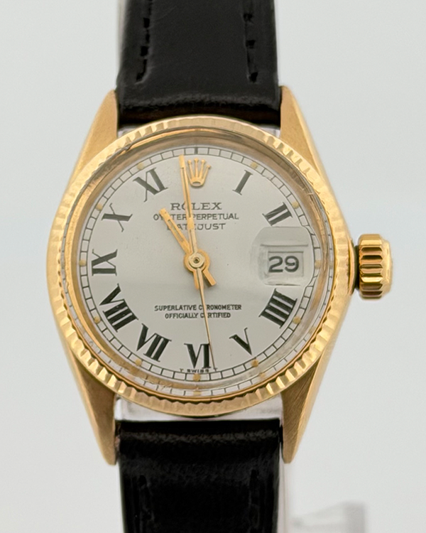 No Reserve - 1955 Rolex Datejust 26MM White Dial Aftermarket Leather Strap (6517)