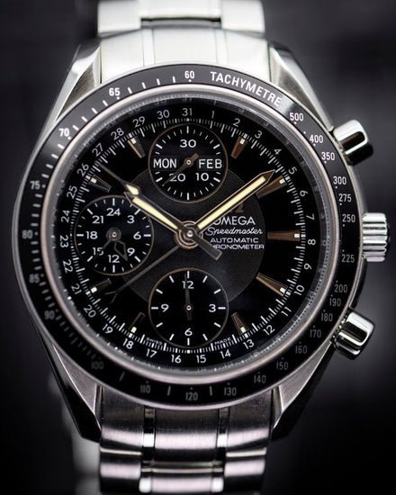 No Reserve - 2017 Omega Speedmaster Day-Date 40MM Black Dial Steel Bracelet (3220.50.00)