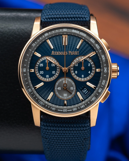 2024 Audemars Piguet Code 11.59 Chronograph 41MM Blue Dial Textile Strap (26393OR.OO.A348KB.01)