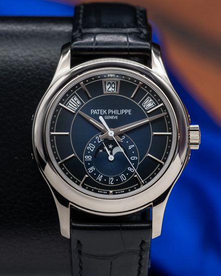 2025 Patek Philippe Annual Calendar 40MM Blue Dial Leather Strap (5205G-013)