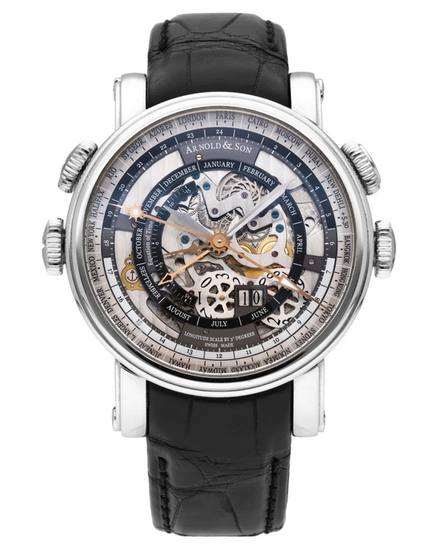 Arnold & Son HM World Timer 47MM Skeleton Dial Leather Strap (1H6AS.O01A.C79F)