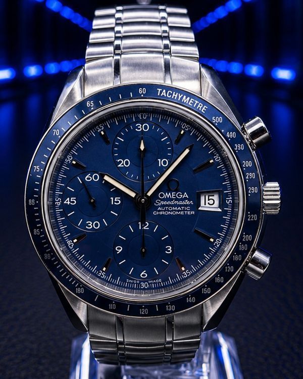 No Reserve - 2019 Omega Speedmaster Date 40MM Blue Dial Steel Bracelet (3212.80.00)