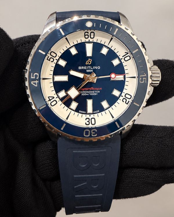 Breitling Superocean 46MM Blue Dial Rubber Strap (A17378)