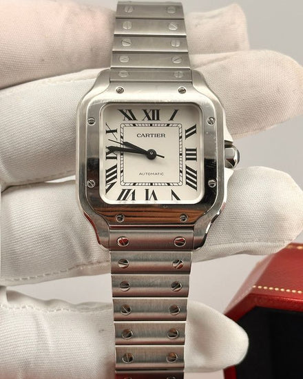2020 Cartier Santos De Cartier 35.1MM Silver Dial Steel Bracelet (WSSA0010)