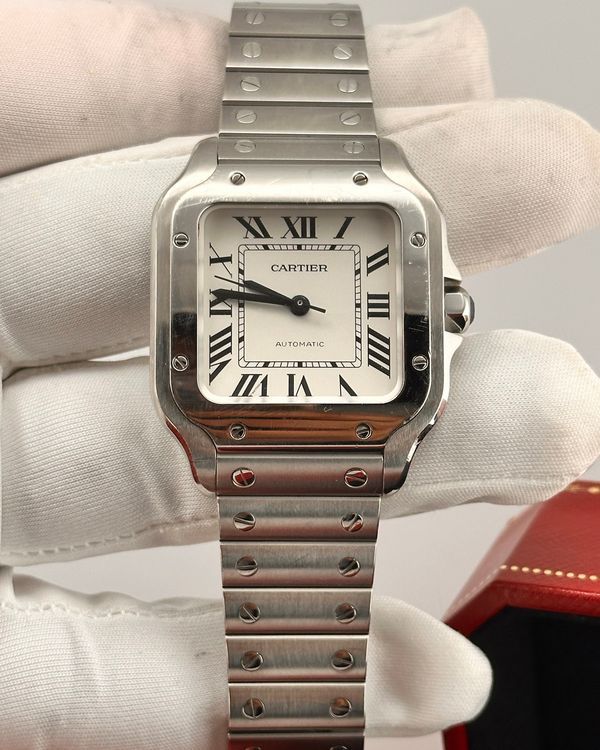 2020 Cartier Santos De Cartier 35.1MM Silver Dial Steel Bracelet (WSSA0010)