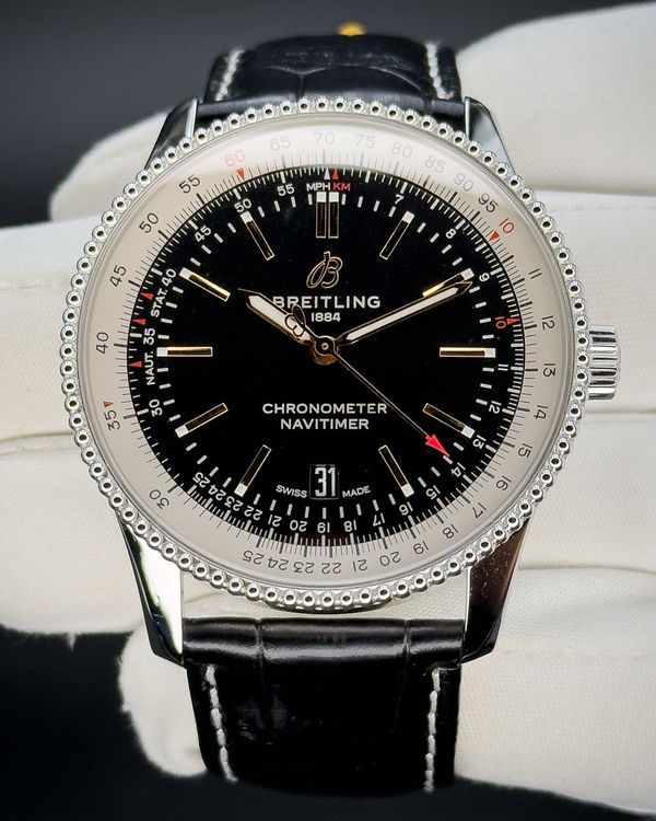 No Reserve - 2019 Breitling Navitimer 41MM Black Dial Leather Strap (A17326211B1P1)