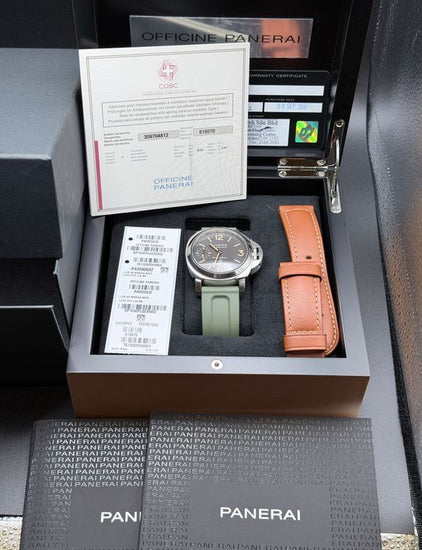 2018 Panerai Luminor Marina Logo 44MM Brown Dial Rubber Strap (PAM00632)