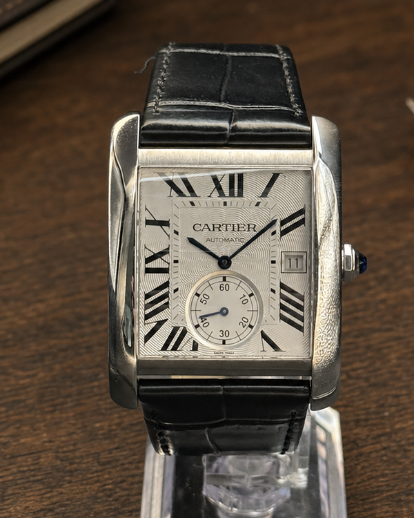 No Reserve - 2018 Cartier Tank MC 34.3MM Silver Dial Leather Strap (W5330003)