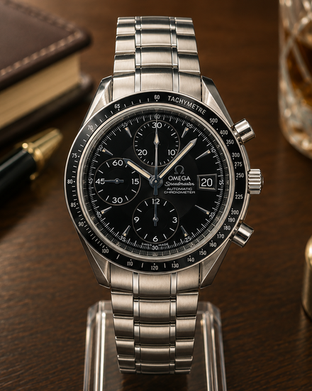 No Reserve - 2016 Omega Speedmaster Date 40MM Black Dial Steel Bracelet (3210.50.00)