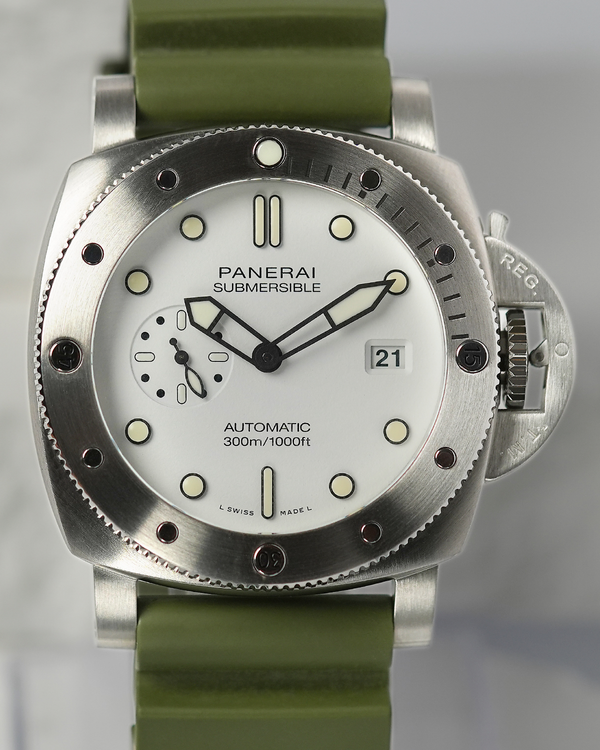 2022 Panerai Submersible 44MM White Dial Rubber Strap (PAM01226)