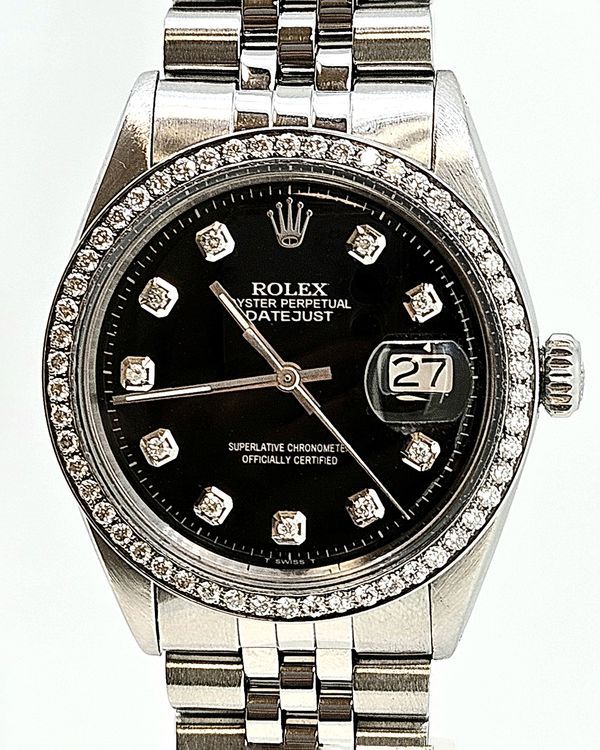 Rolex Datejust 36MM Aftermarket Black Dial Jubilee Bracelet (16030)