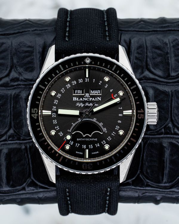 2024 Blancpain Fifty Fathoms Bathyscaphe 43MM Grey Dial Textile Strap (5054-1110-B52A)