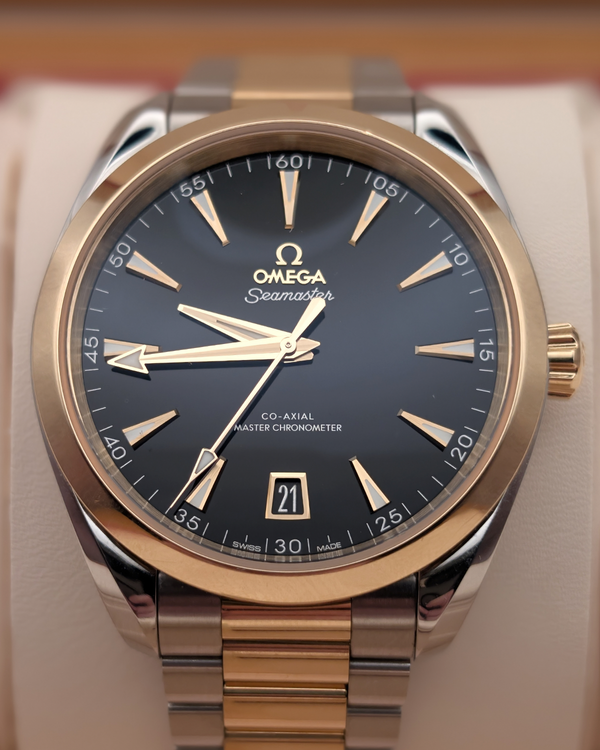 2025 Omega Seamaster Aqua Terra 41MM Black Dial Two Tone Bracelet (220.20.41.21.01.001)