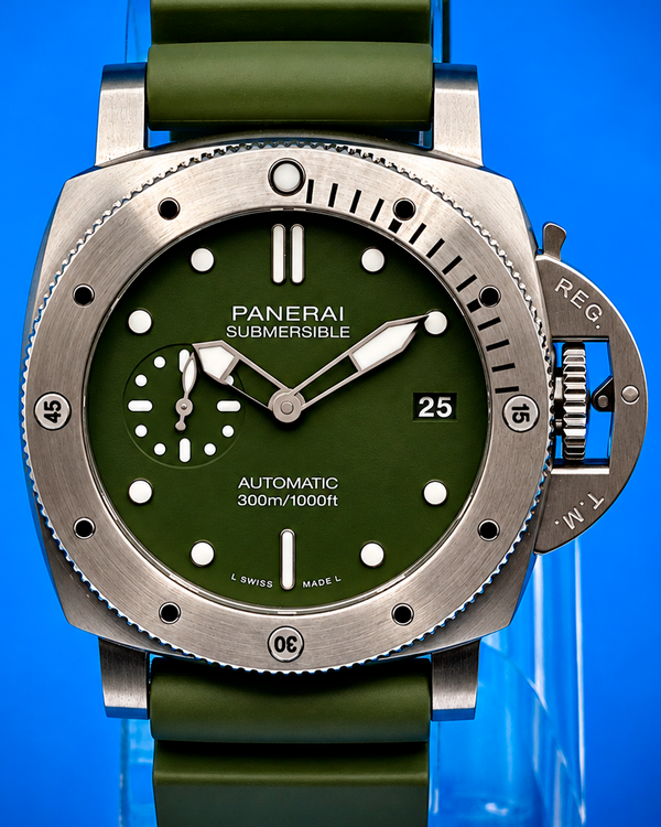 2020 Panerai Luminor Submersible L.E. 42MM Green Dial Rubber Strap (PAM01055)