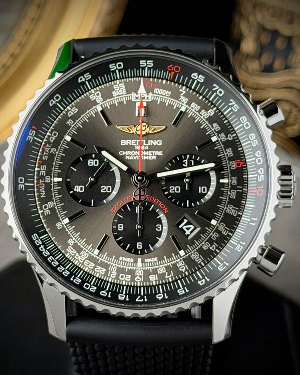 Breitling Navitimer "@9 Exclusive Edition" L.E. 46MM Grey Dial Rubber Strap  (AB0127)