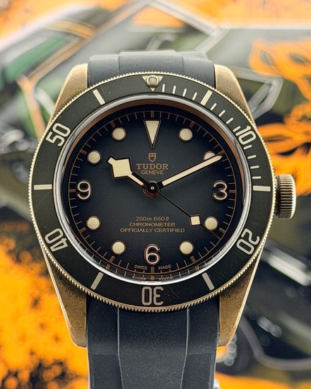 No Reserve - 2021 Tudor Black Bay Bronze 43MM Grey Dial Aftermarket Rubber Strap (79250BA)
