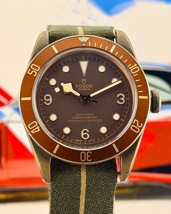 No Reserve - 2017 Tudor Heritage Black Bay 43MM Brown Dial Textile Strap (79250BM)